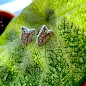 Caladium earrings